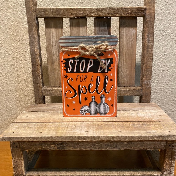 Halloween Decor For Tier Trays, Halloween Mason Jar Shaped Wood Signs Set Of 4 - Picture 12 of 16